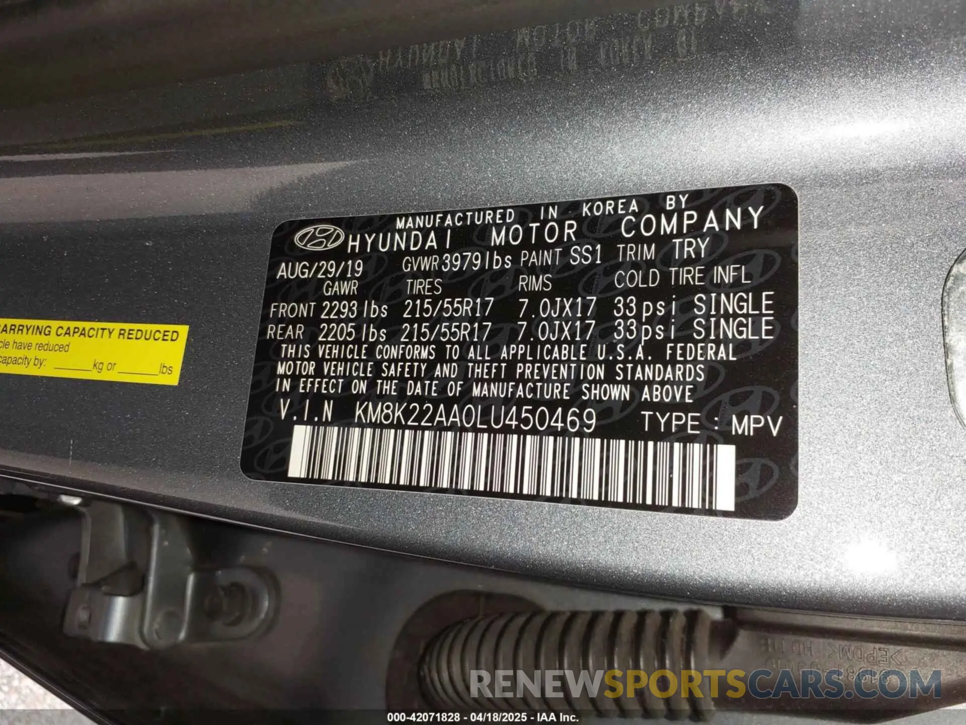 9 Photograph of a damaged car KM8K22AA0LU450469 HYUNDAI KONA 2020