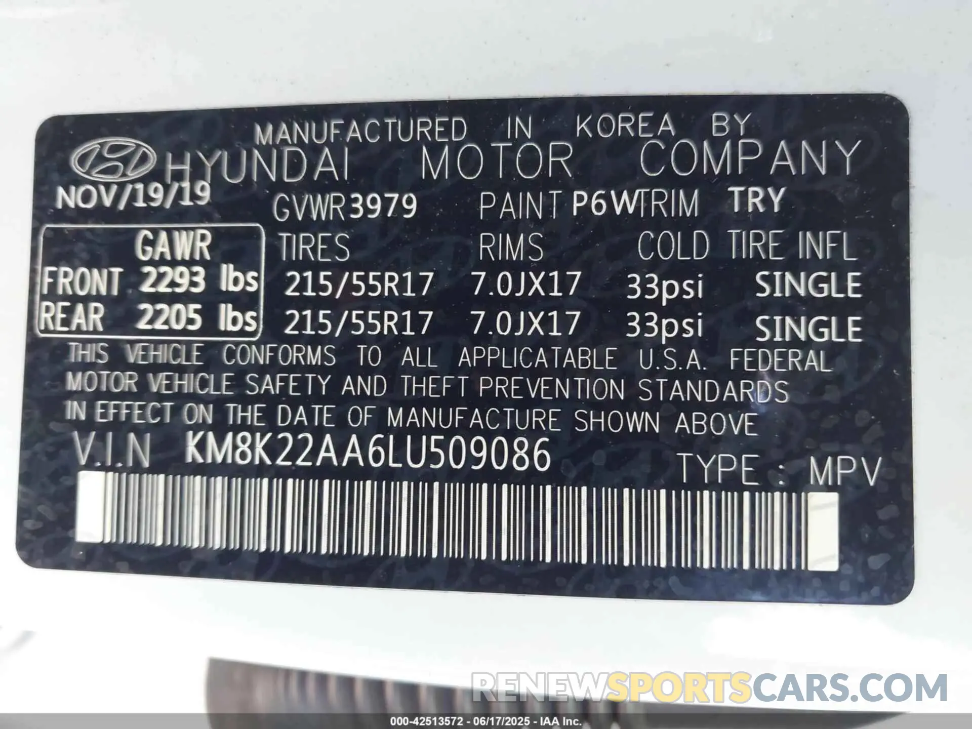 9 Photograph of a damaged car KM8K22AA6LU509086 HYUNDAI KONA 2020
