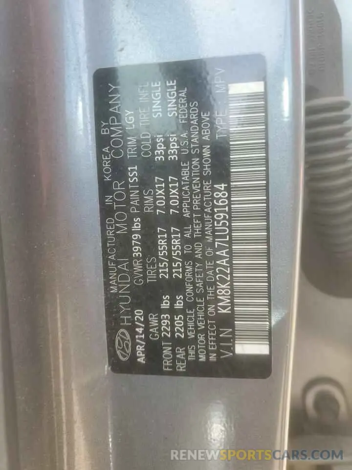 13 Photograph of a damaged car KM8K22AA7LU591684 HYUNDAI KONA 2020