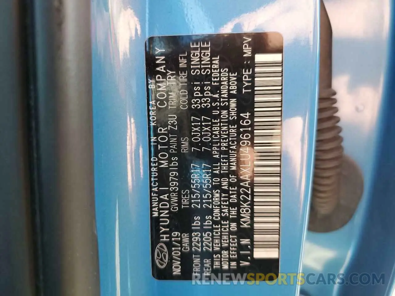 14 Photograph of a damaged car KM8K22AAXLU496164 HYUNDAI KONA 2020