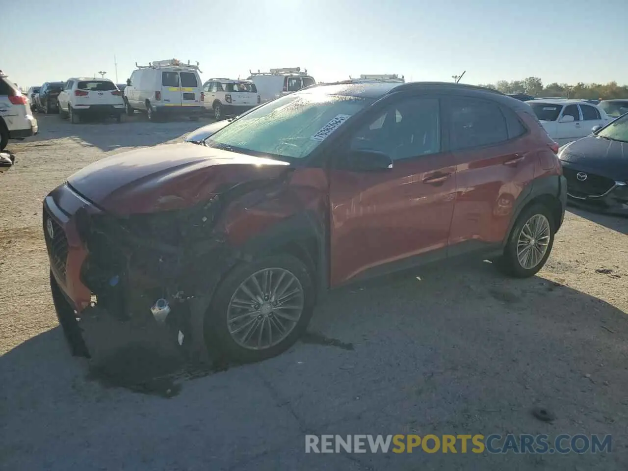 1 Photograph of a damaged car KM8K2CAA0LU583223 HYUNDAI KONA 2020