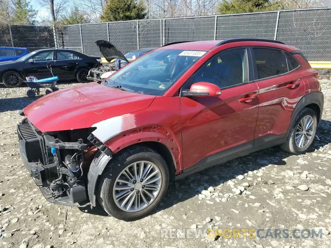 1 Photograph of a damaged car KM8K2CAA7LU555628 HYUNDAI KONA 2020