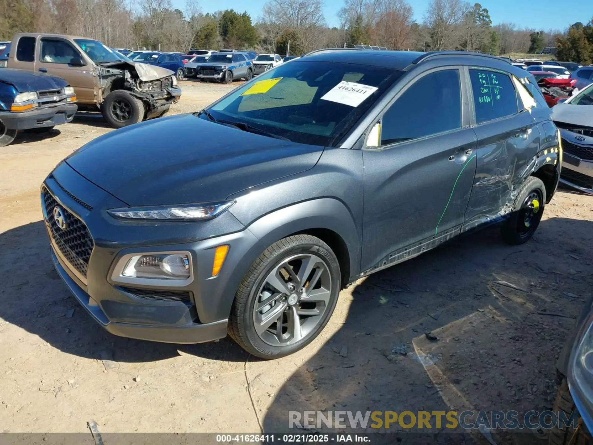2 Photograph of a damaged car KM8K33A58LU414955 HYUNDAI KONA 2020