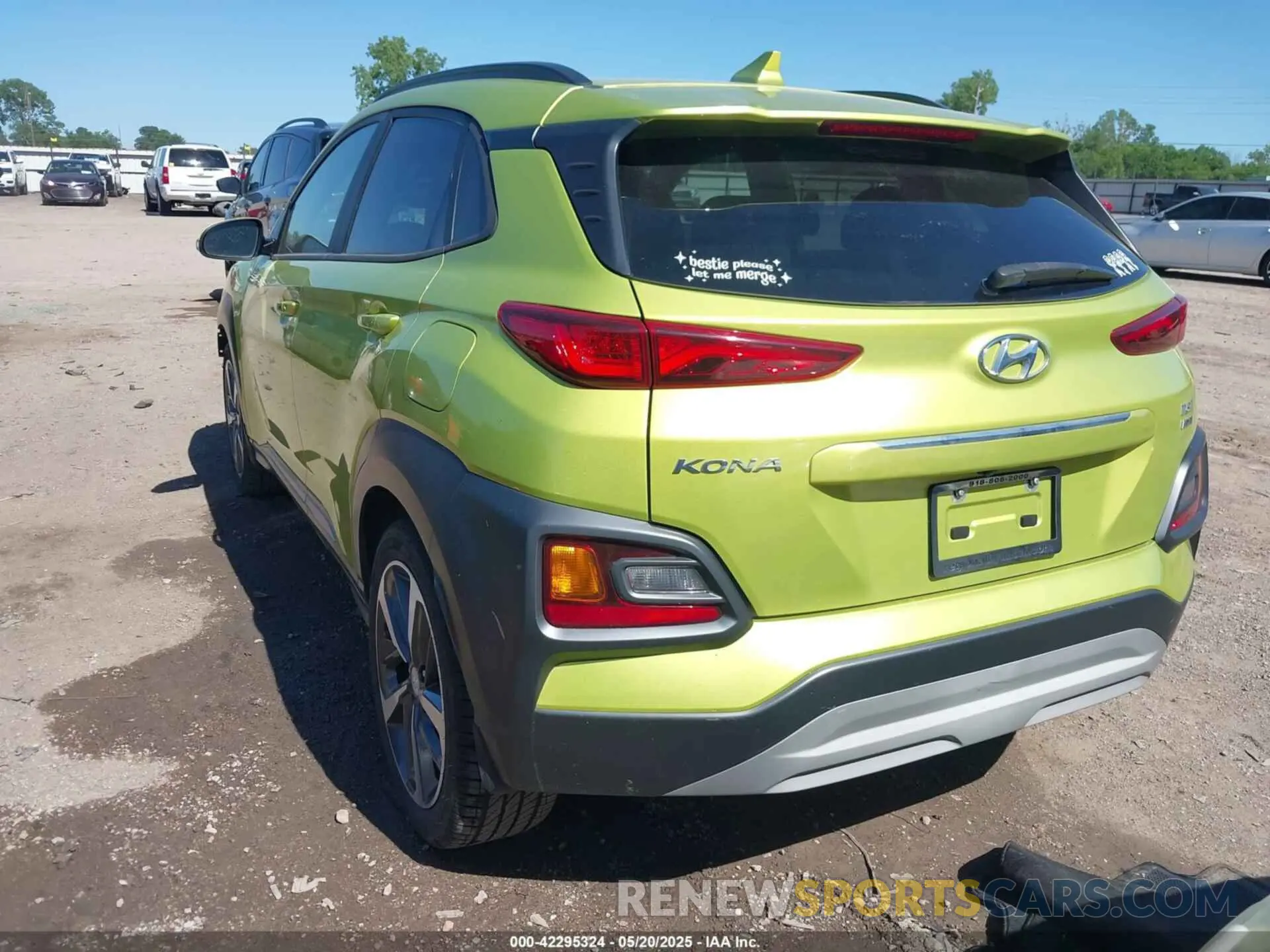 3 Photograph of a damaged car KM8K3CA5XLU464949 HYUNDAI KONA 2020
