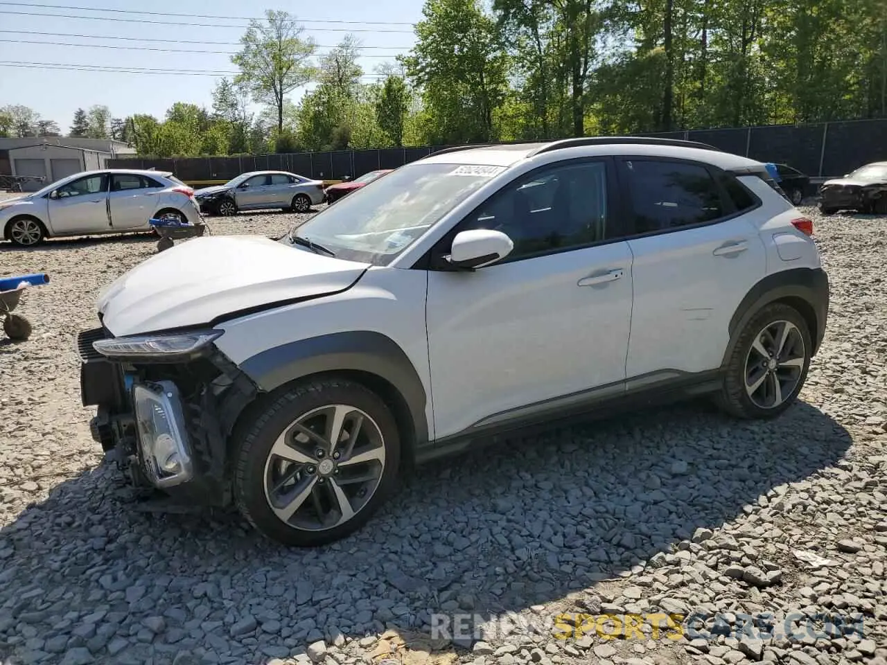 1 Photograph of a damaged car KM8K53A57LU490886 HYUNDAI KONA 2020