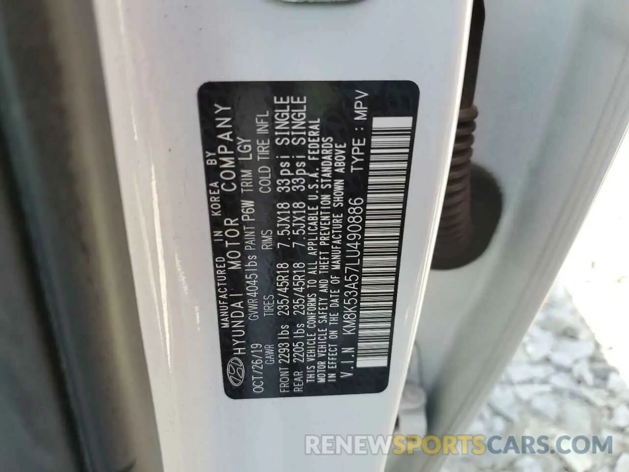 16 Photograph of a damaged car KM8K53A57LU490886 HYUNDAI KONA 2020