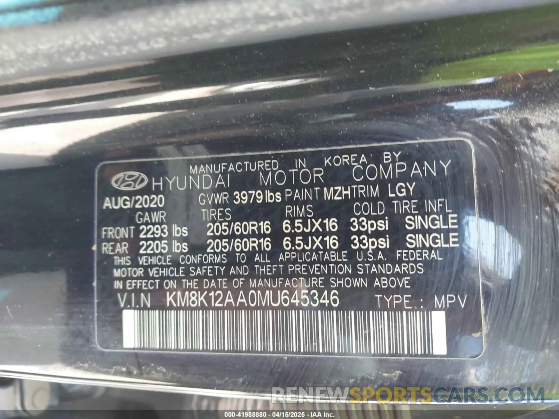 9 Photograph of a damaged car KM8K12AA0MU645346 HYUNDAI KONA 2021