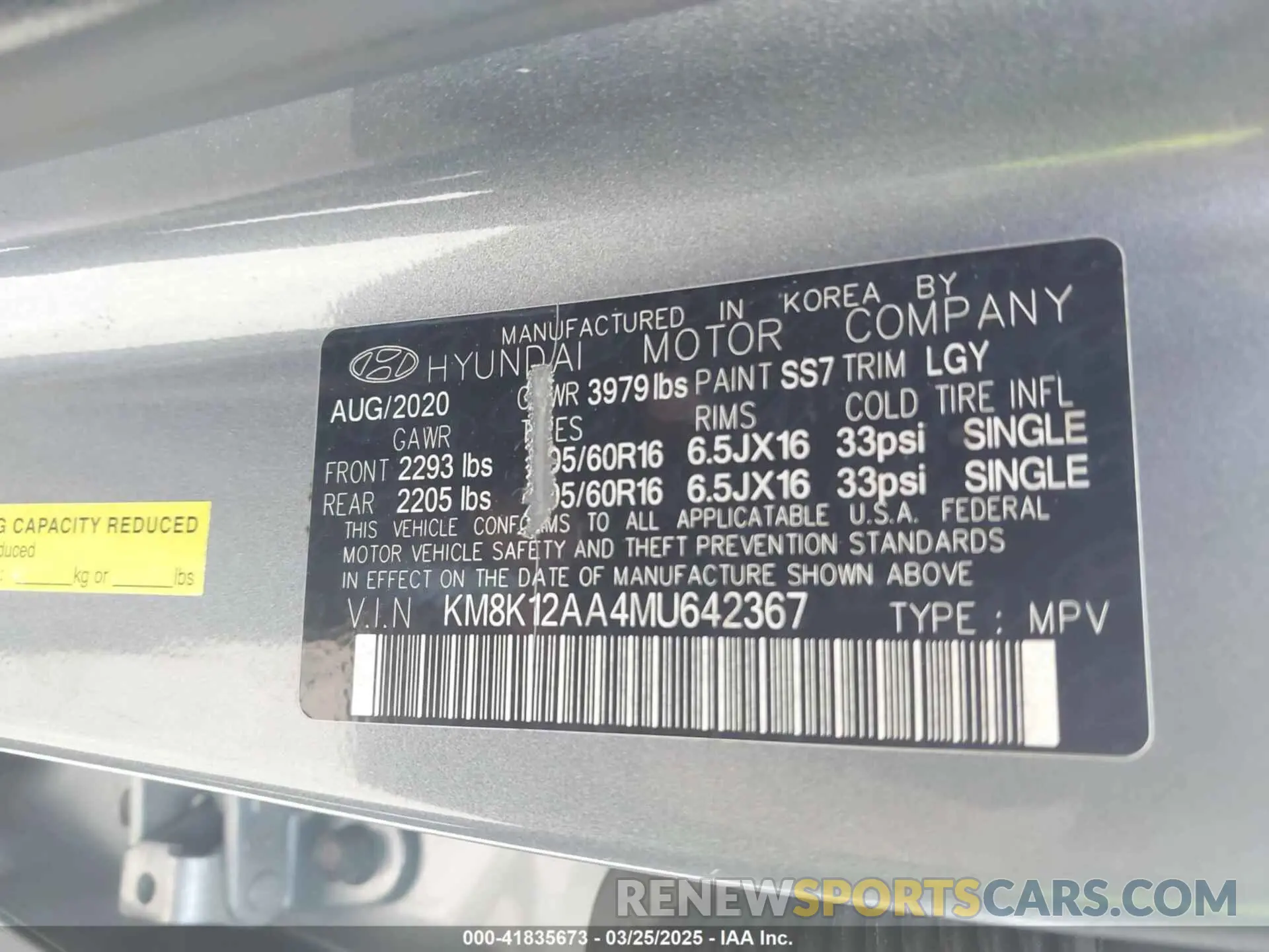 9 Photograph of a damaged car KM8K12AA4MU642367 HYUNDAI KONA 2021