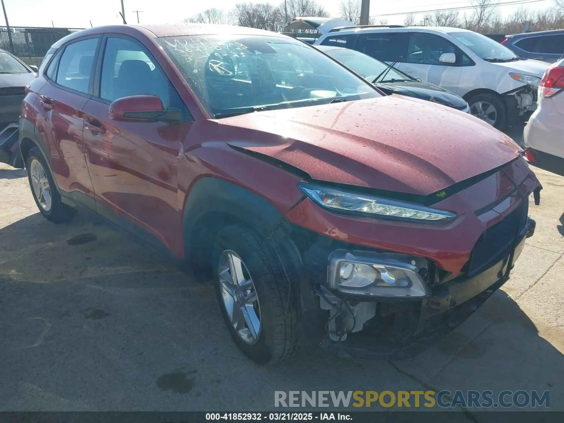 1 Photograph of a damaged car KM8K12AA7MU645814 HYUNDAI KONA 2021