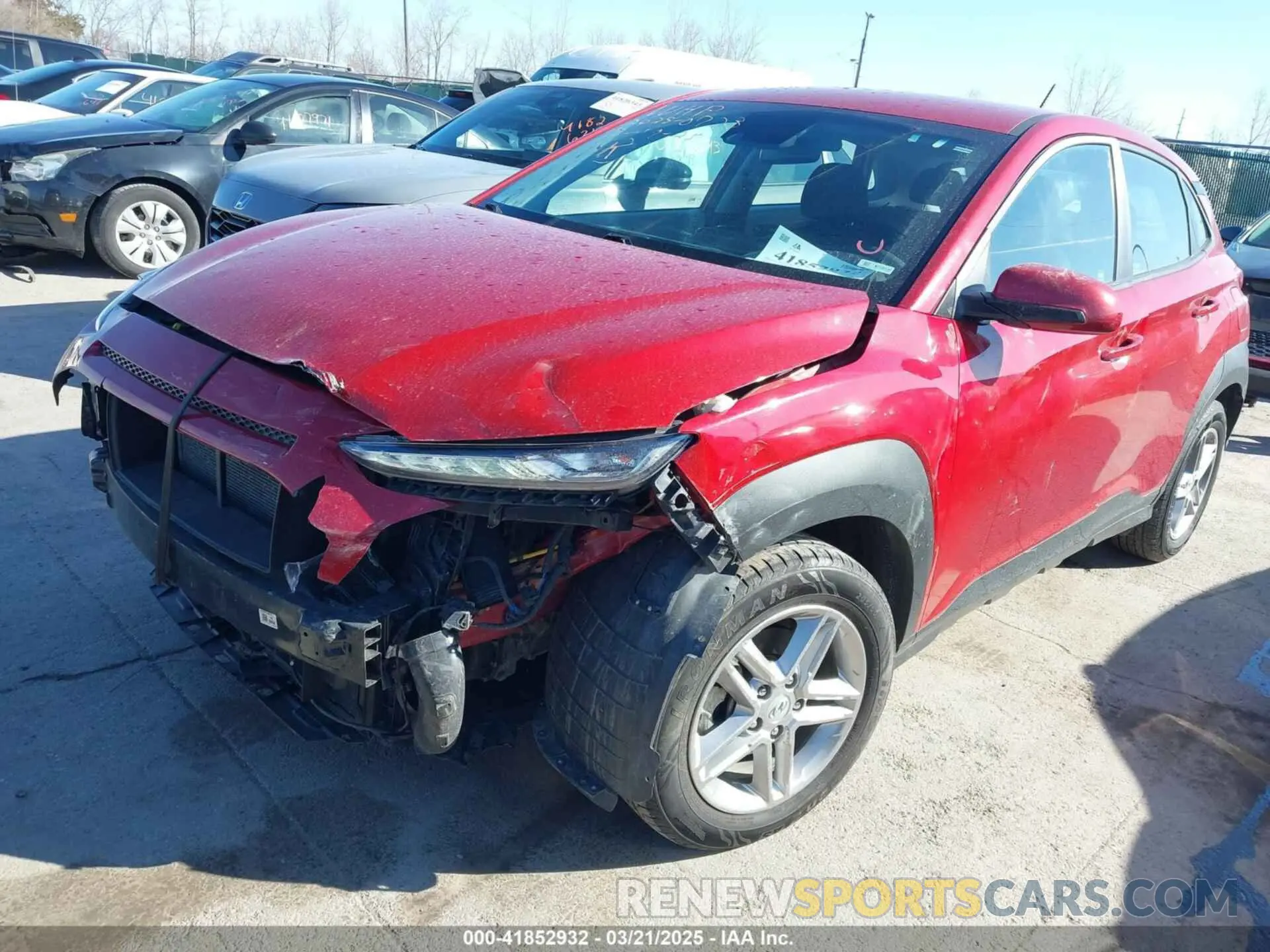 2 Photograph of a damaged car KM8K12AA7MU645814 HYUNDAI KONA 2021