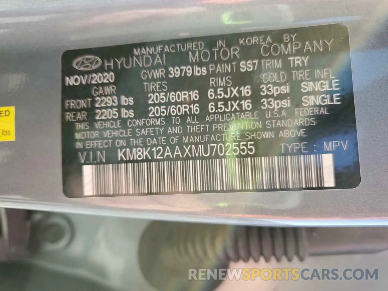 15 Photograph of a damaged car KM8K12AAXMU702555 HYUNDAI KONA 2021