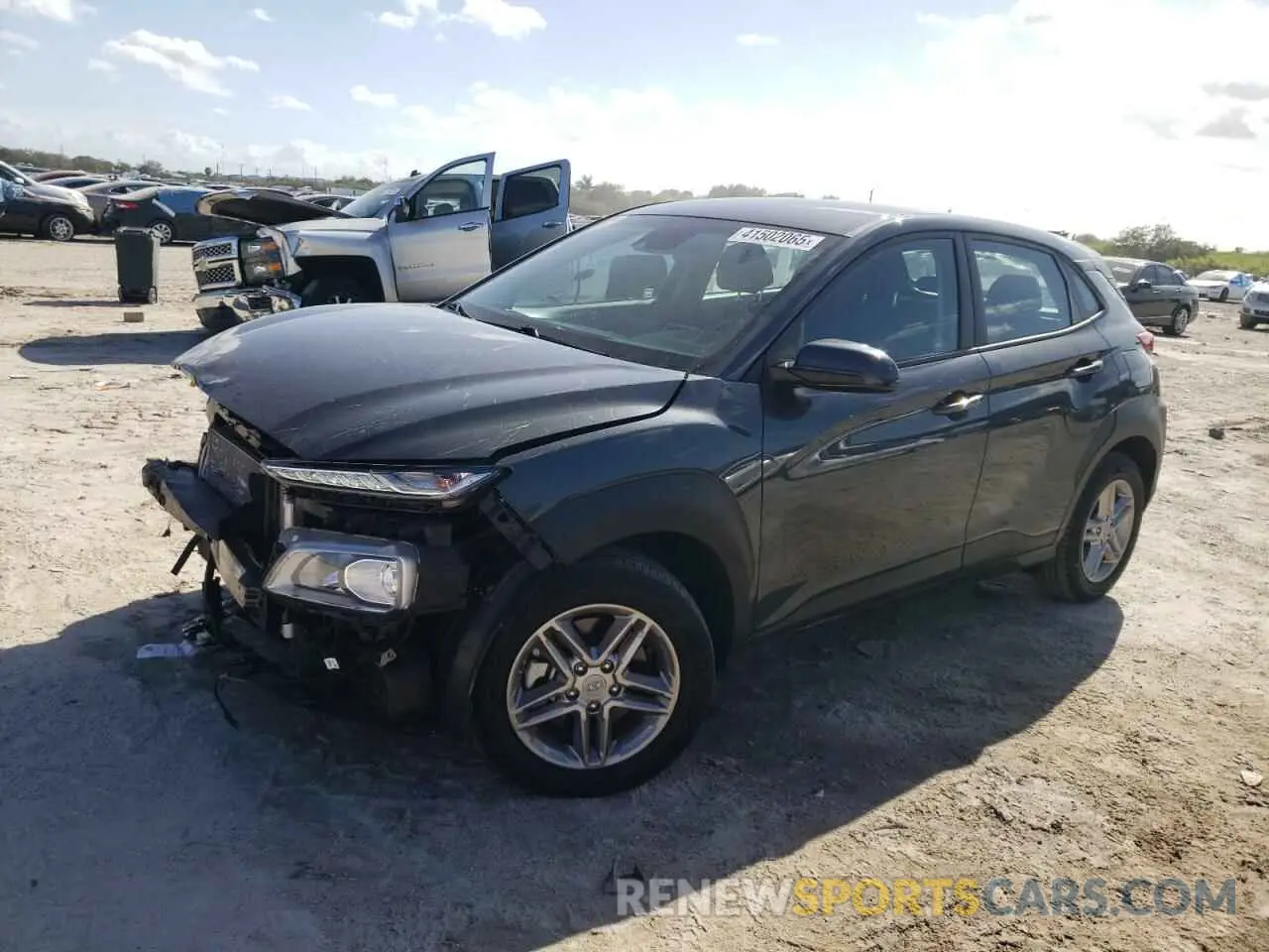 1 Photograph of a damaged car KM8K1CAAXMU676089 HYUNDAI KONA 2021