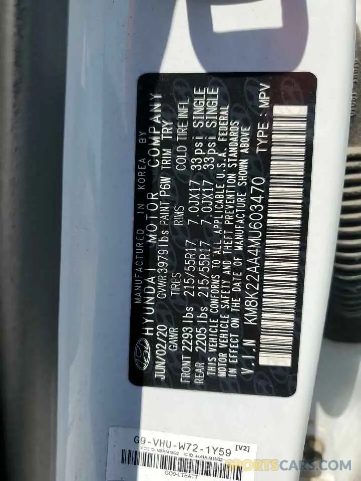 13 Photograph of a damaged car KM8K22AA4MU603470 HYUNDAI KONA 2021