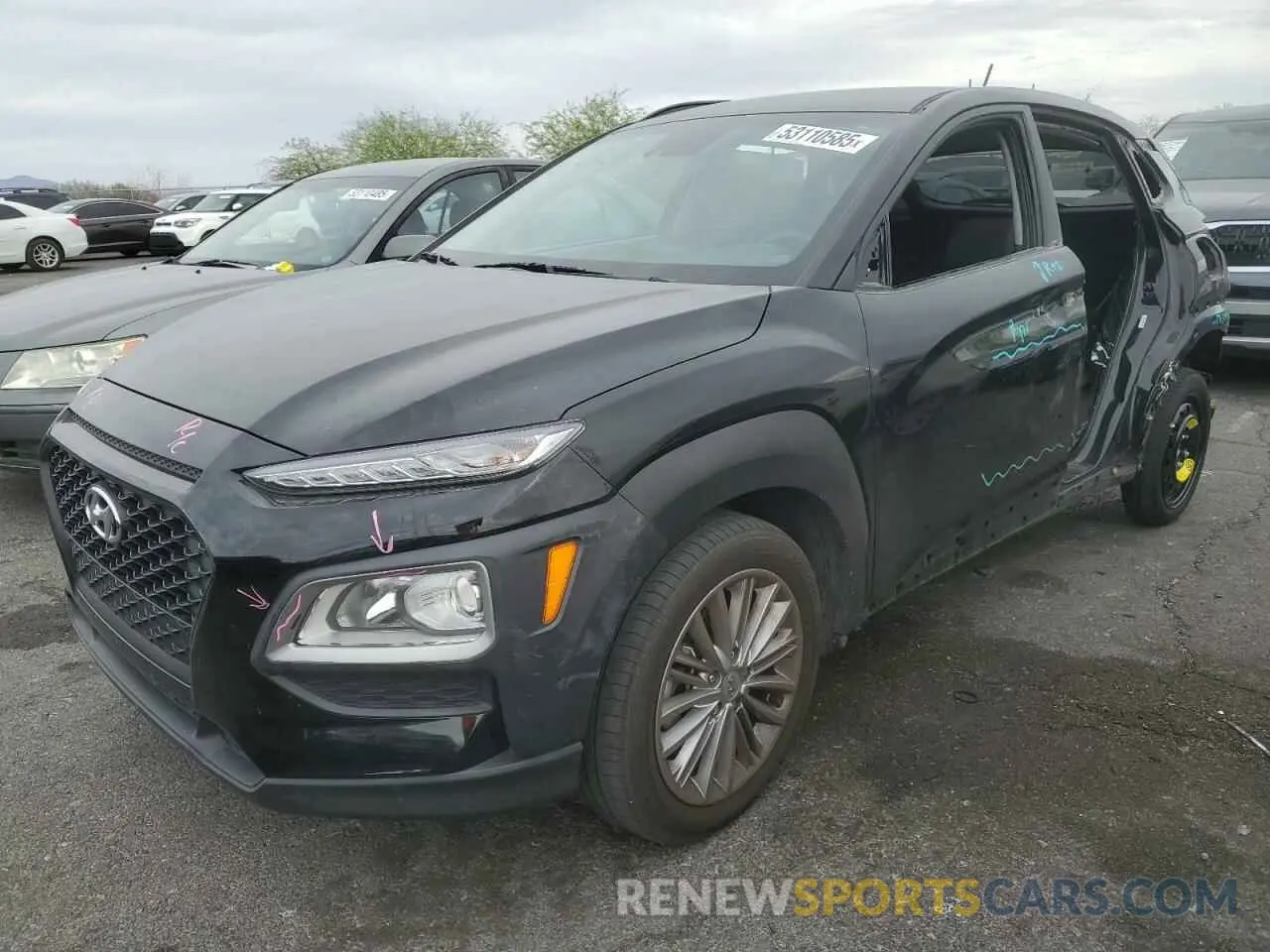 1 Photograph of a damaged car KM8K22AA4MU661224 HYUNDAI KONA 2021
