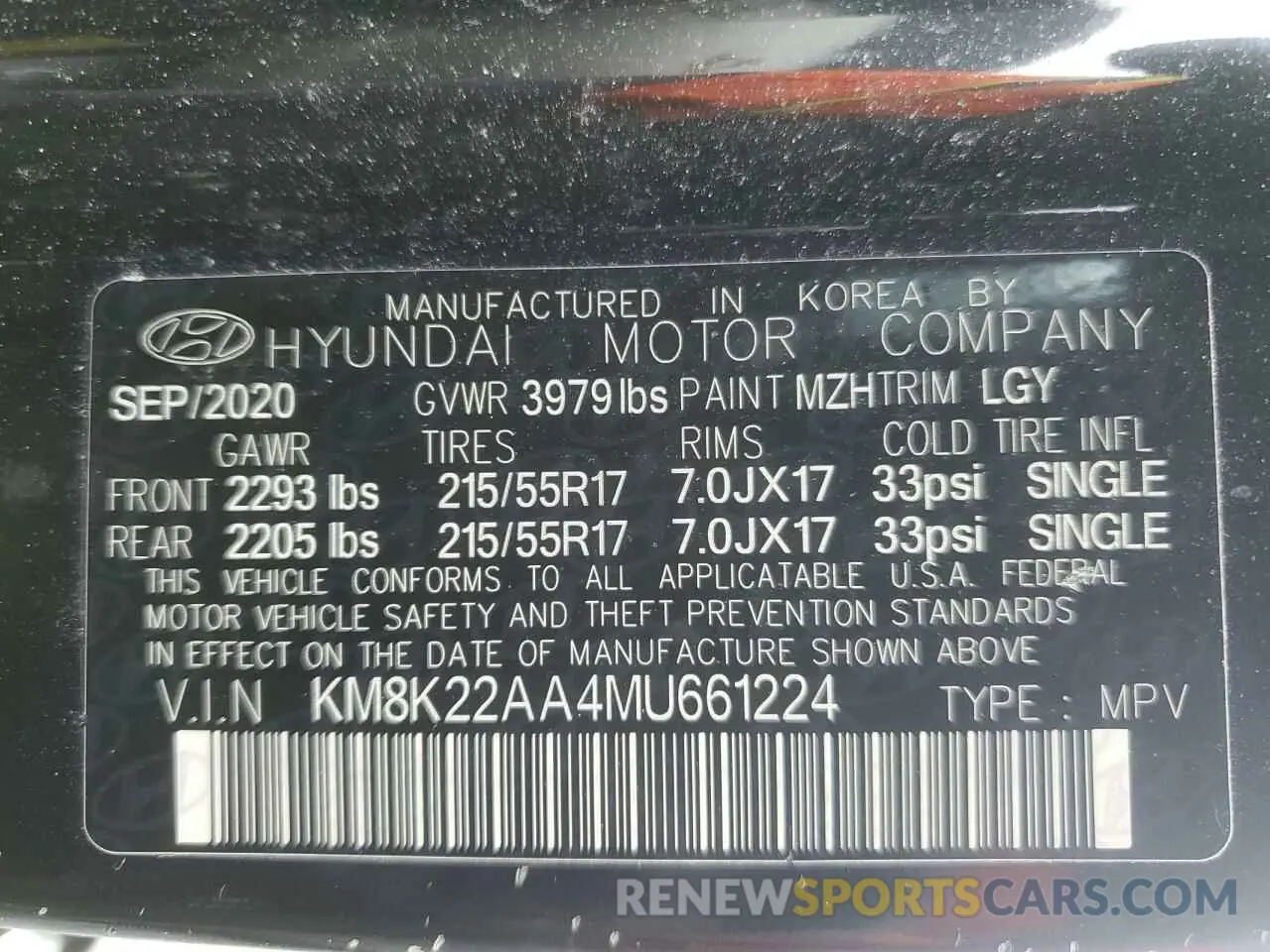 12 Photograph of a damaged car KM8K22AA4MU661224 HYUNDAI KONA 2021