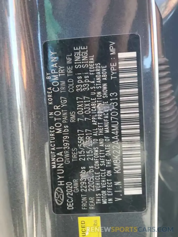 14 Photograph of a damaged car KM8K22AA4MU707313 HYUNDAI KONA 2021