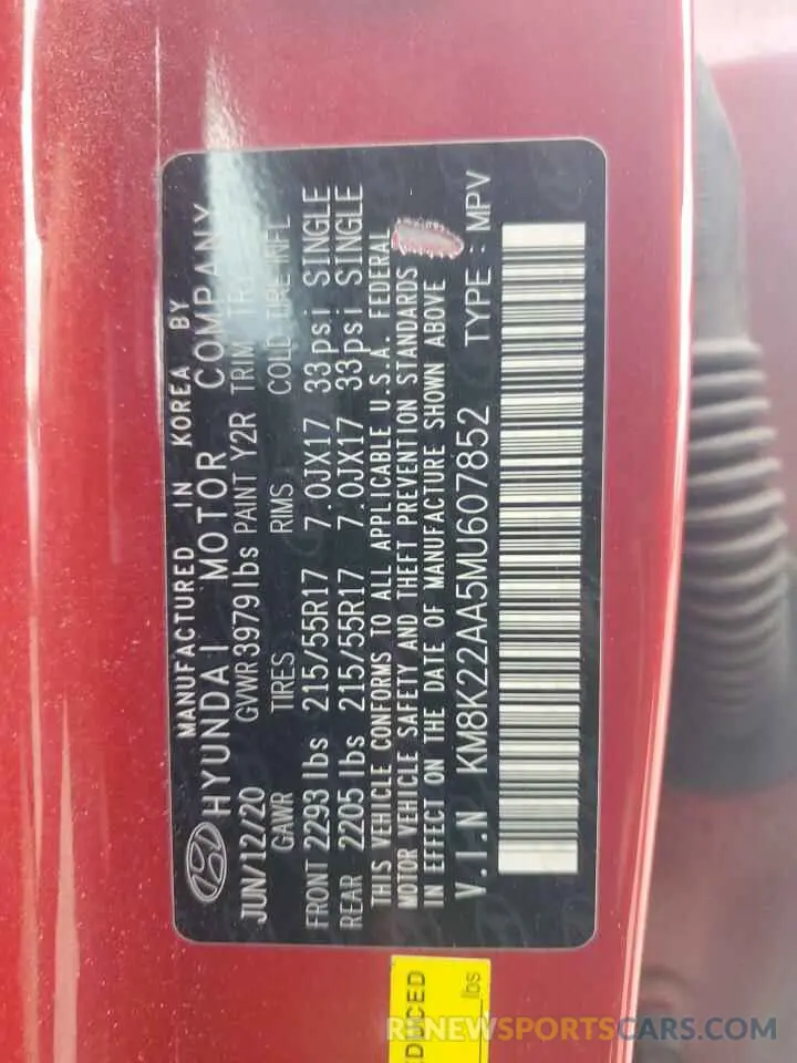 14 Photograph of a damaged car KM8K22AA5MU607852 HYUNDAI KONA 2021