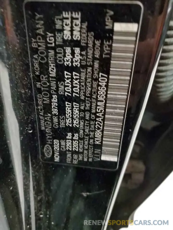 14 Photograph of a damaged car KM8K22AA5MU686407 HYUNDAI KONA 2021