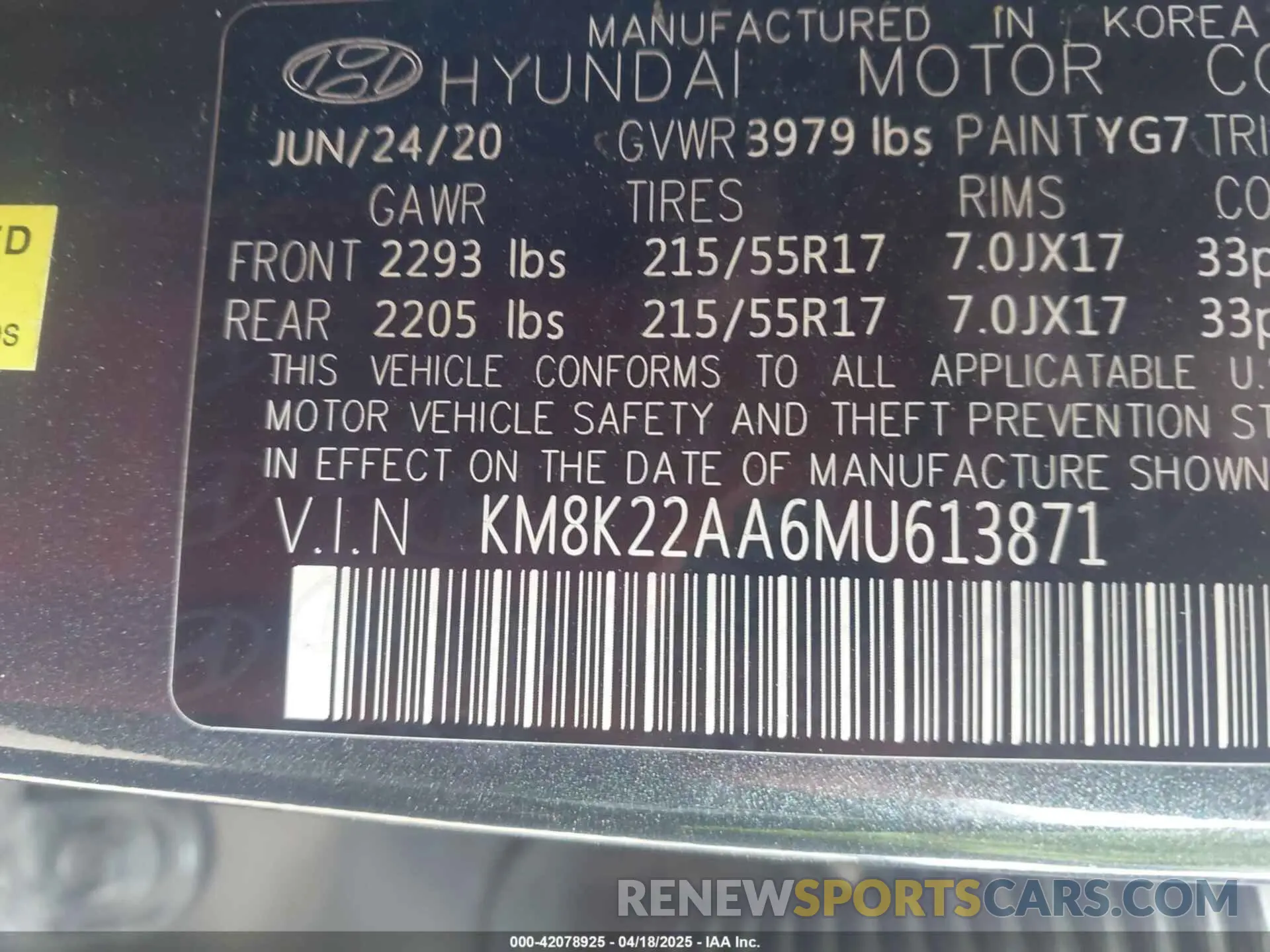 9 Photograph of a damaged car KM8K22AA6MU613871 HYUNDAI KONA 2021