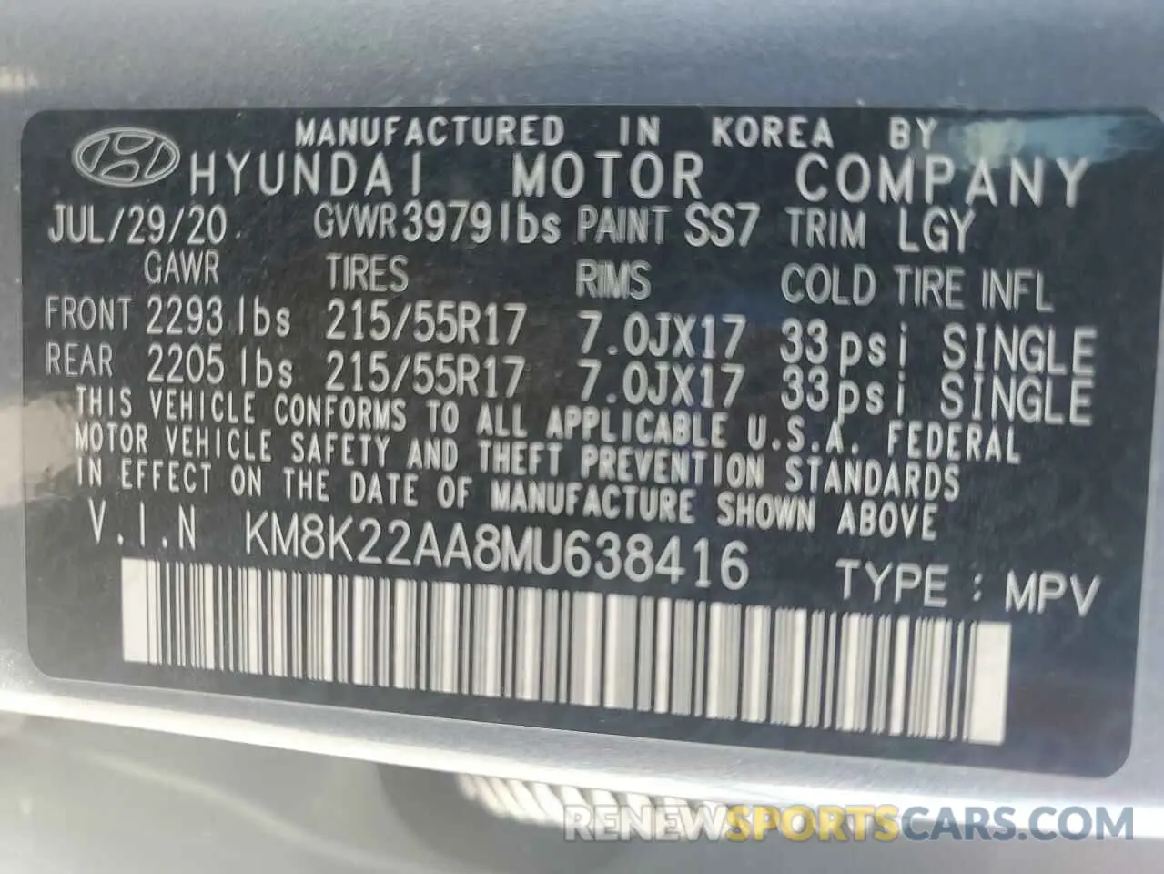 14 Photograph of a damaged car KM8K22AA8MU638416 HYUNDAI KONA 2021