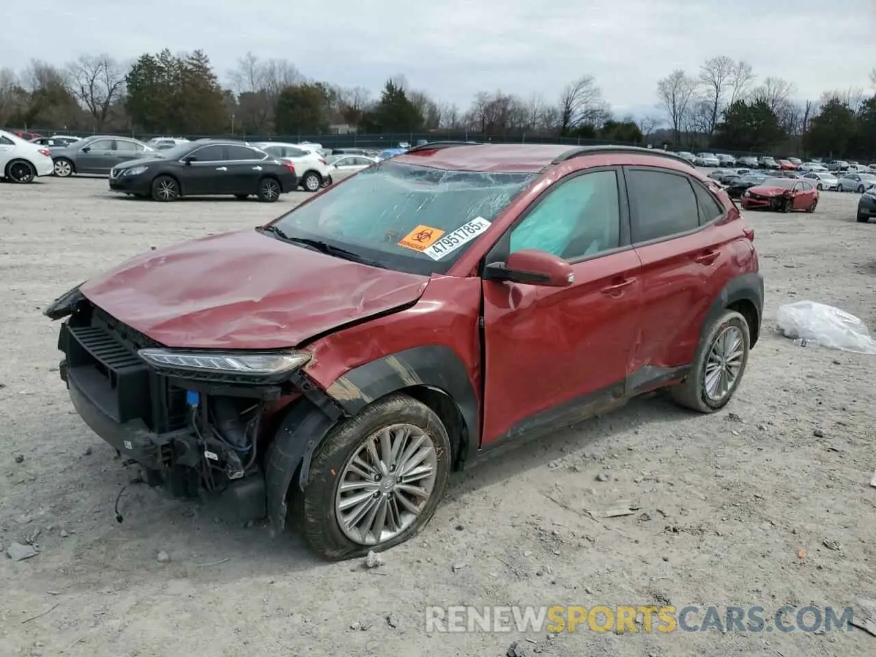 1 Photograph of a damaged car KM8K22AA8MU748267 HYUNDAI KONA 2021