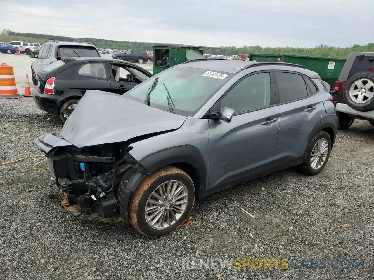 1 Photograph of a damaged car KM8K22AA9MU702799 HYUNDAI KONA 2021
