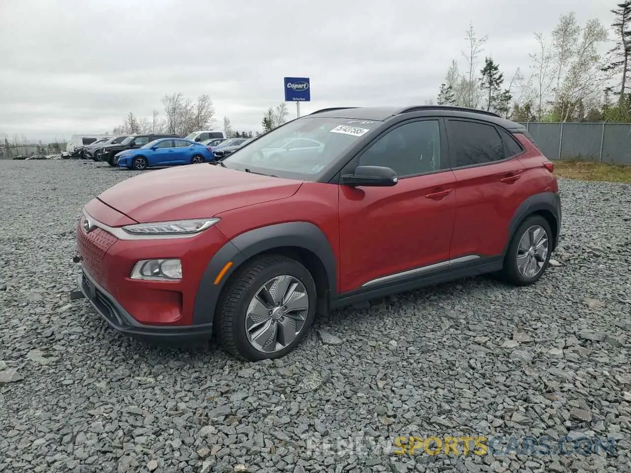 1 Photograph of a damaged car KM8K23AG4MU112990 HYUNDAI KONA 2021