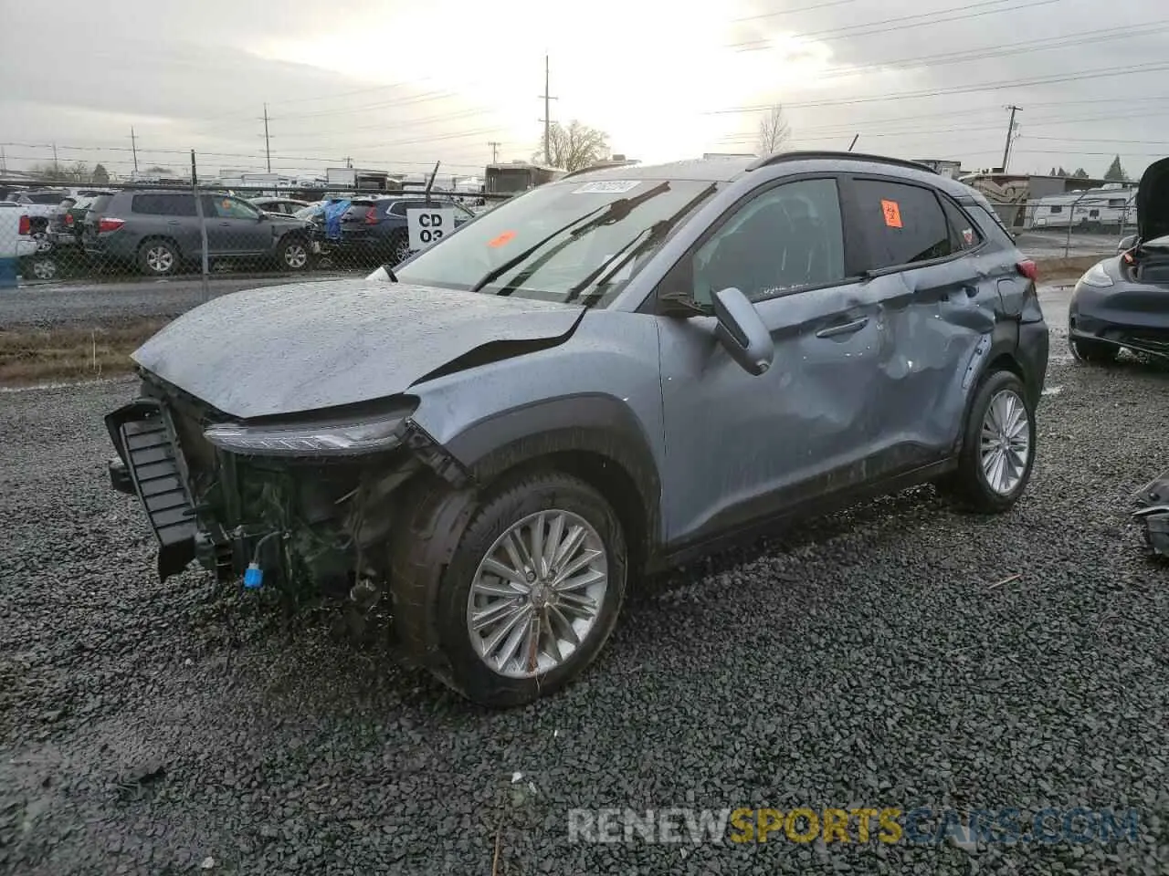 1 Photograph of a damaged car KM8K2CAA8MU683121 HYUNDAI KONA 2021