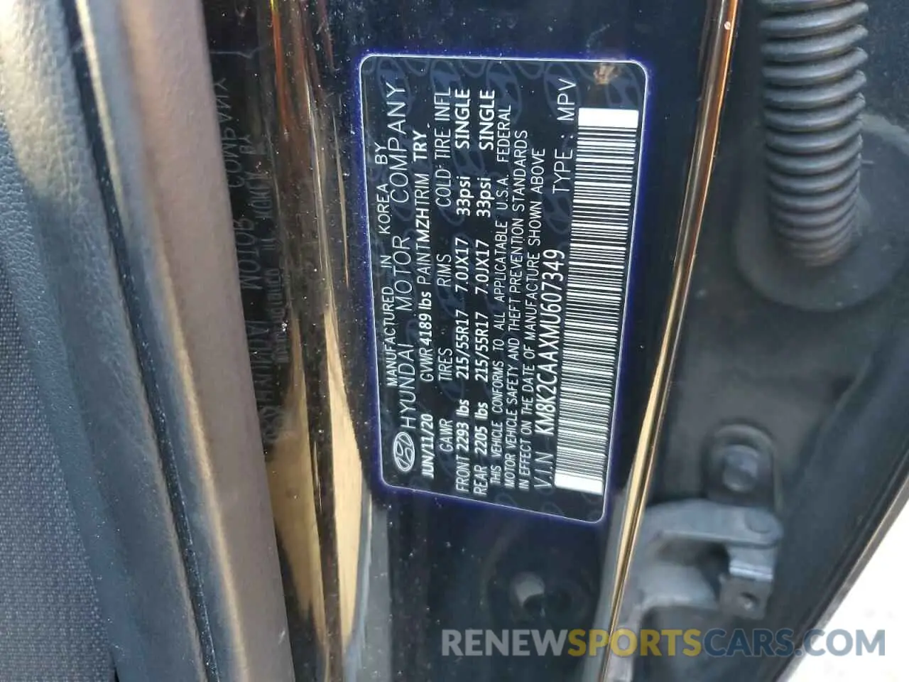12 Photograph of a damaged car KM8K2CAAXMU607349 HYUNDAI KONA 2021