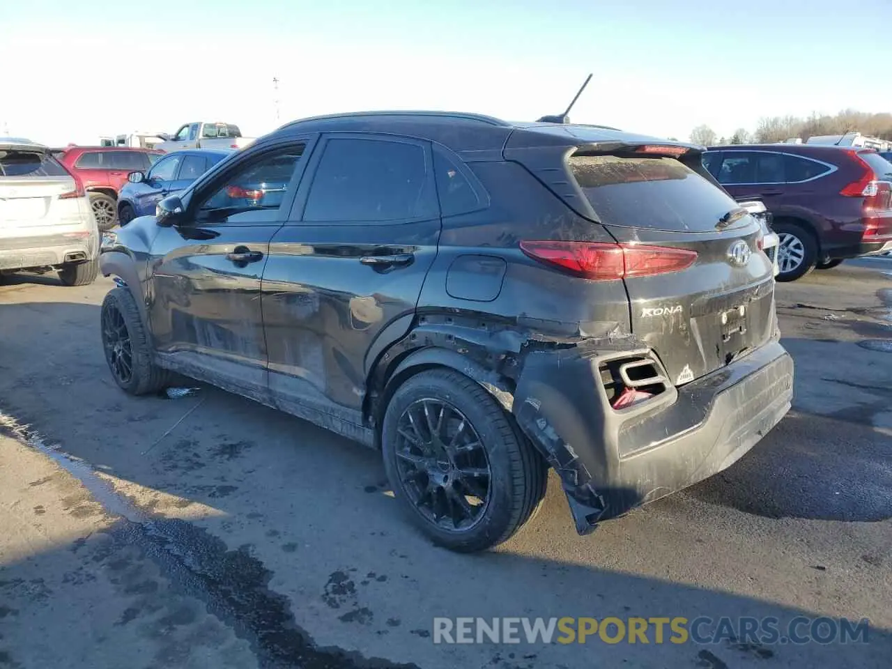 2 Photograph of a damaged car KM8K2CAAXMU607349 HYUNDAI KONA 2021