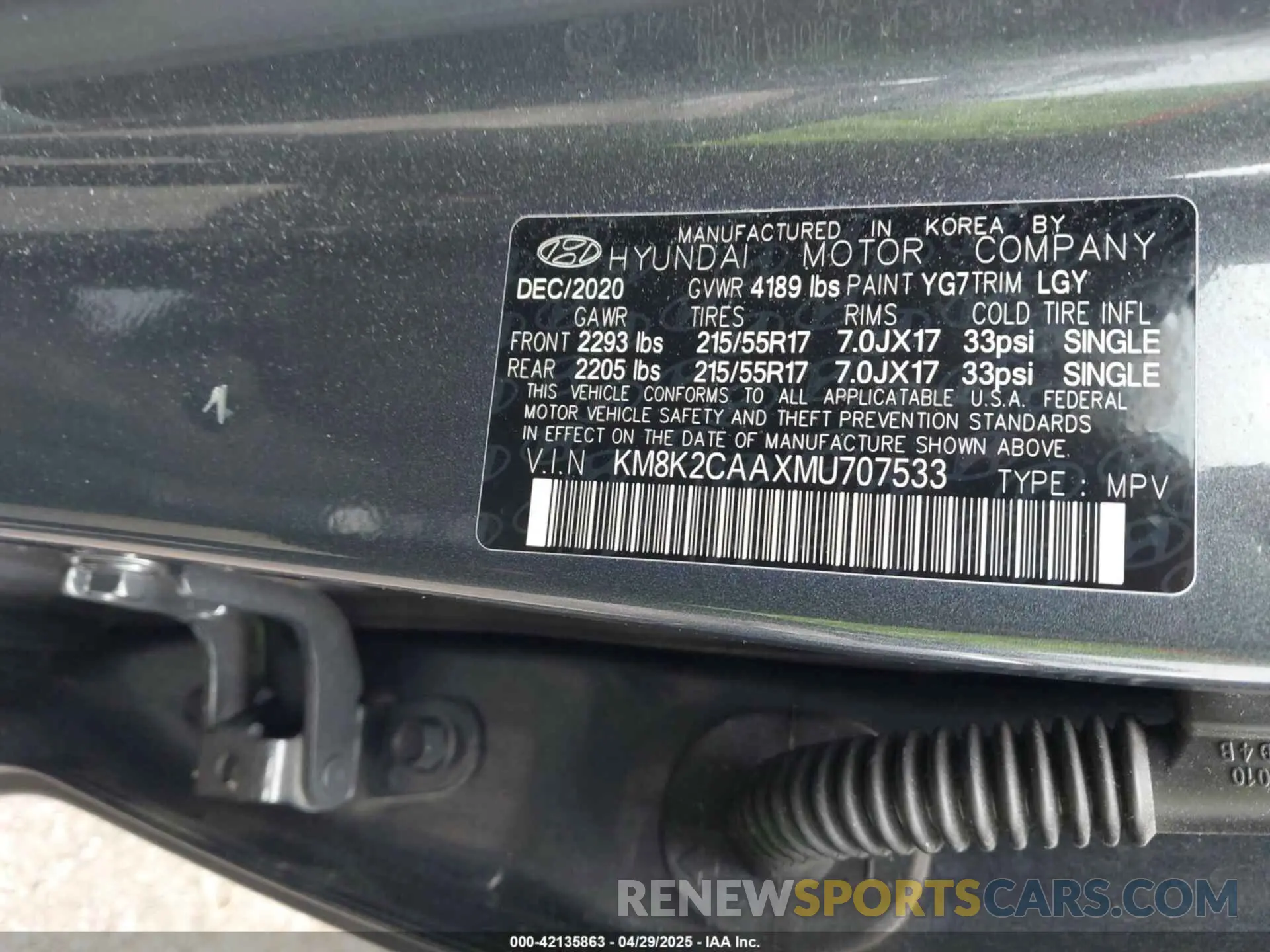 9 Photograph of a damaged car KM8K2CAAXMU707533 HYUNDAI KONA 2021