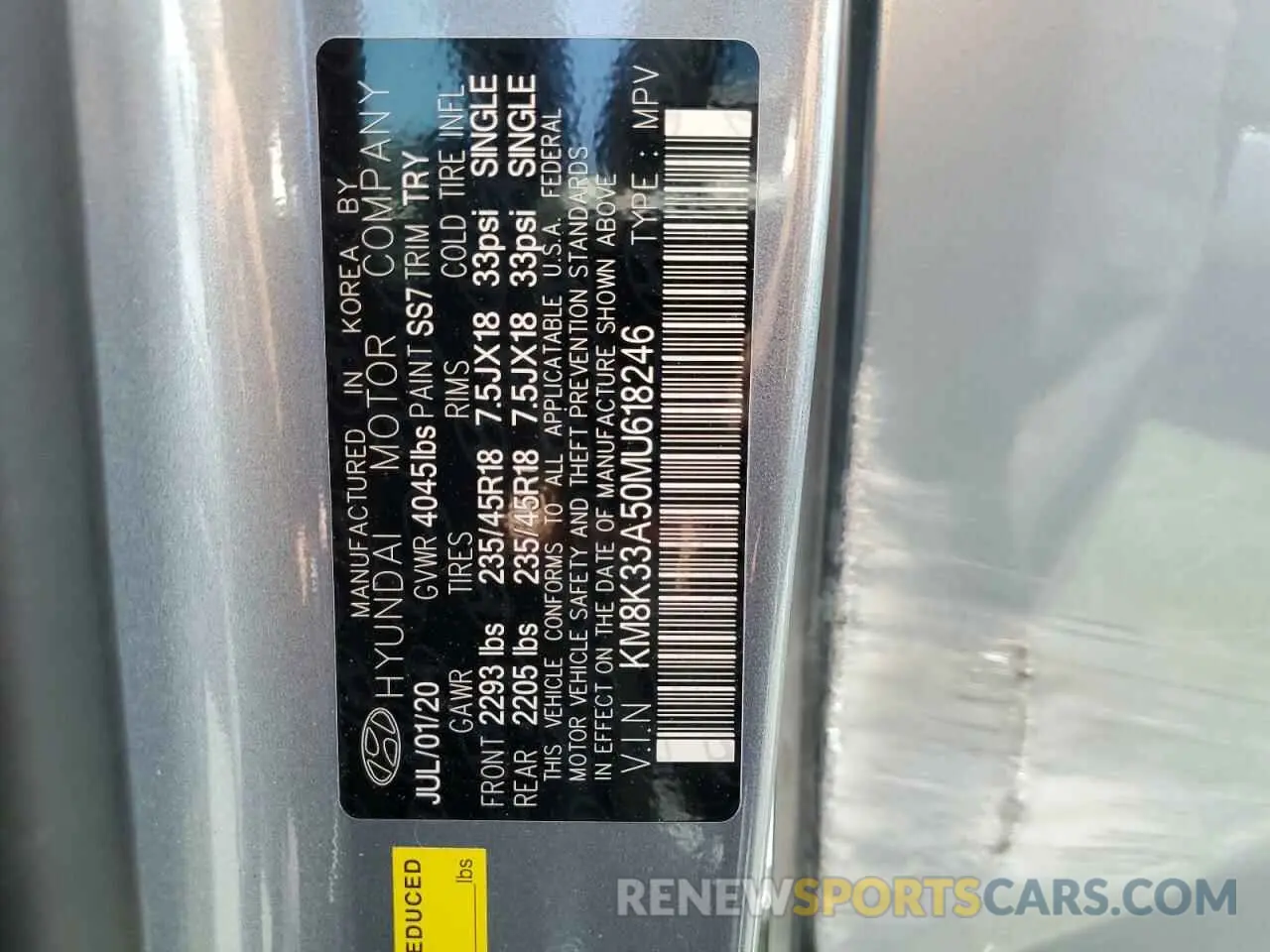 12 Photograph of a damaged car KM8K33A50MU618246 HYUNDAI KONA 2021