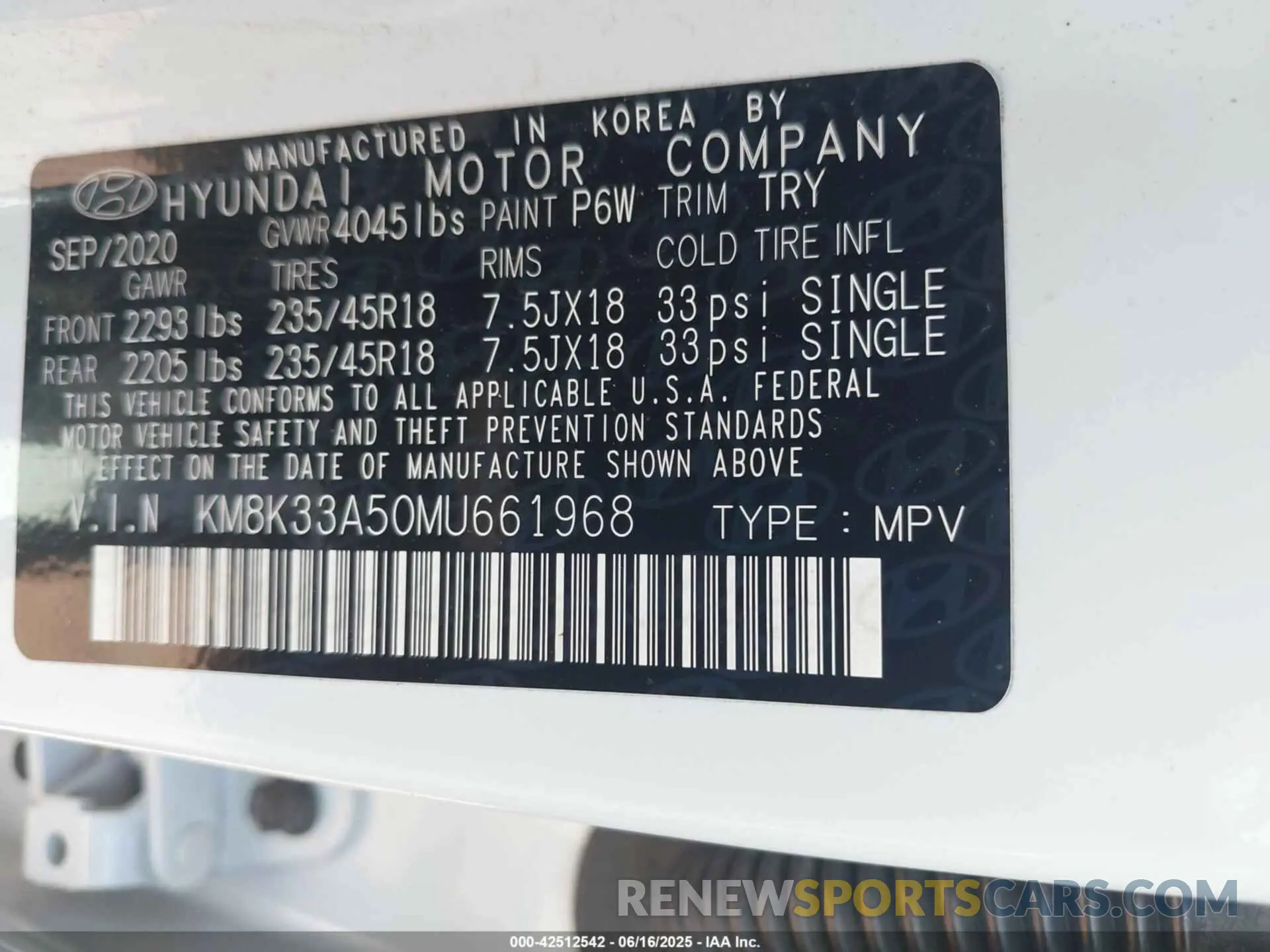 9 Photograph of a damaged car KM8K33A50MU661968 HYUNDAI KONA 2021