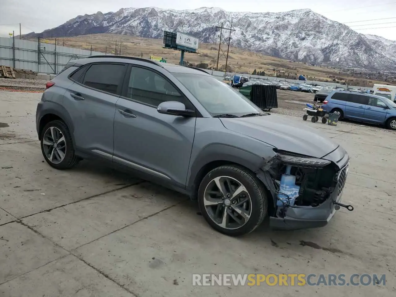 4 Photograph of a damaged car KM8K3CA51MU692033 HYUNDAI KONA 2021