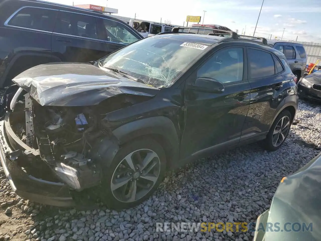 1 Photograph of a damaged car KM8K53A58MU651375 HYUNDAI KONA 2021