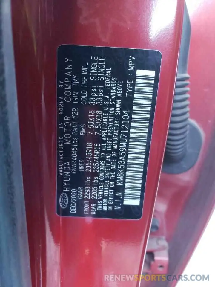 13 Photograph of a damaged car KM8K53A59MU712104 HYUNDAI KONA 2021