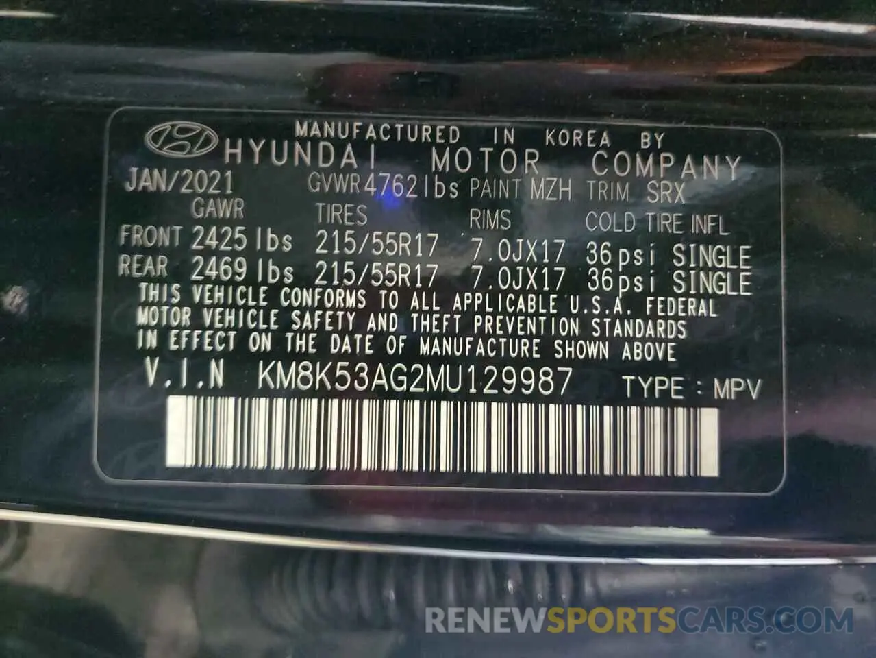 13 Photograph of a damaged car KM8K53AG2MU129987 HYUNDAI KONA 2021