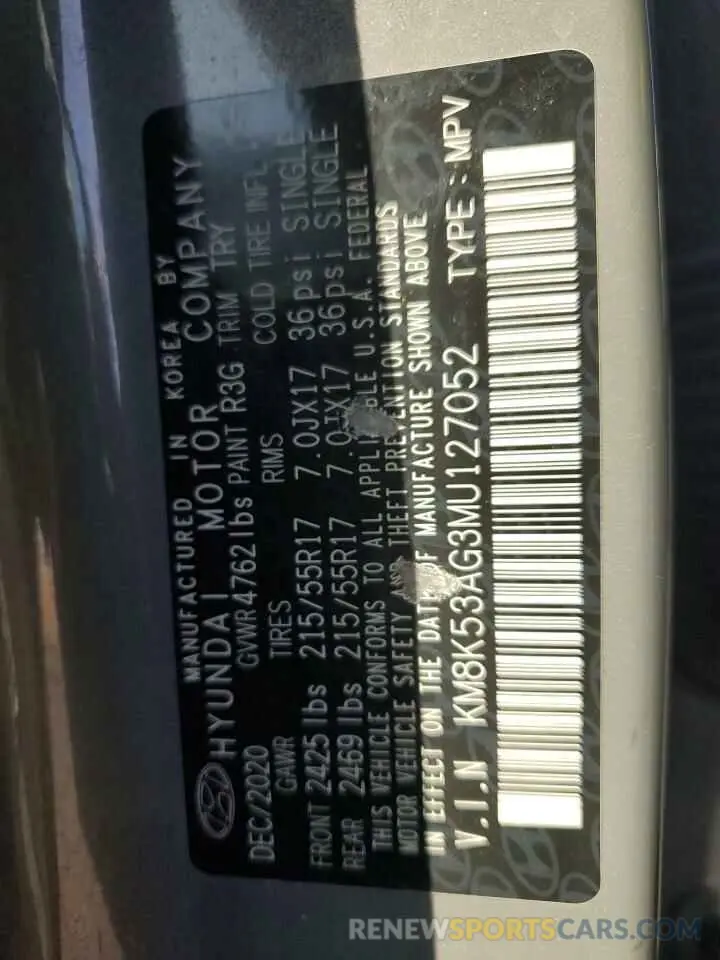 13 Photograph of a damaged car KM8K53AG3MU127052 HYUNDAI KONA 2021