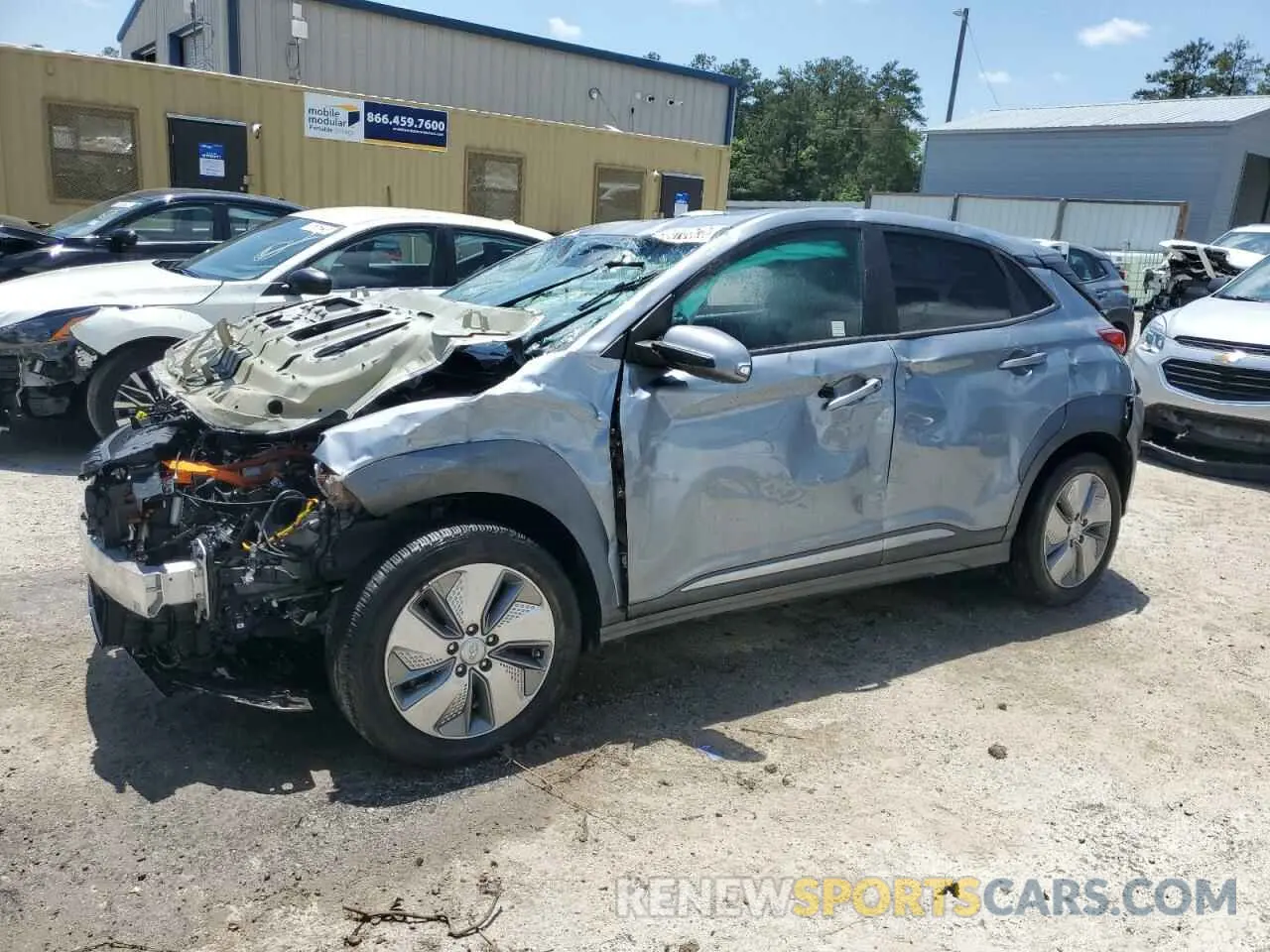 1 Photograph of a damaged car KM8K53AG4MU125424 HYUNDAI KONA 2021