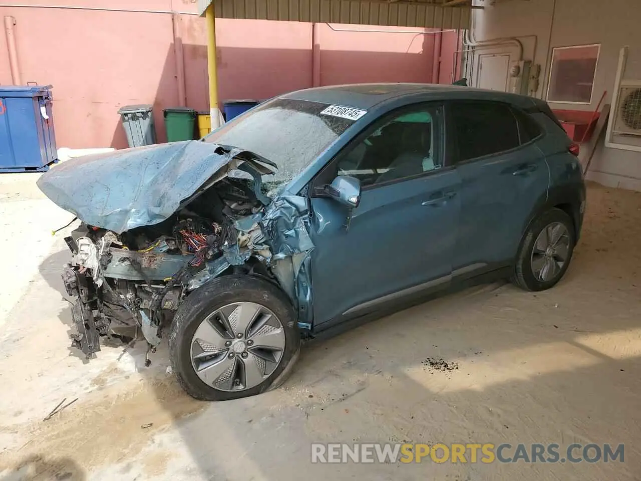 1 Photograph of a damaged car KM8K53AG8MU101756 HYUNDAI KONA 2021
