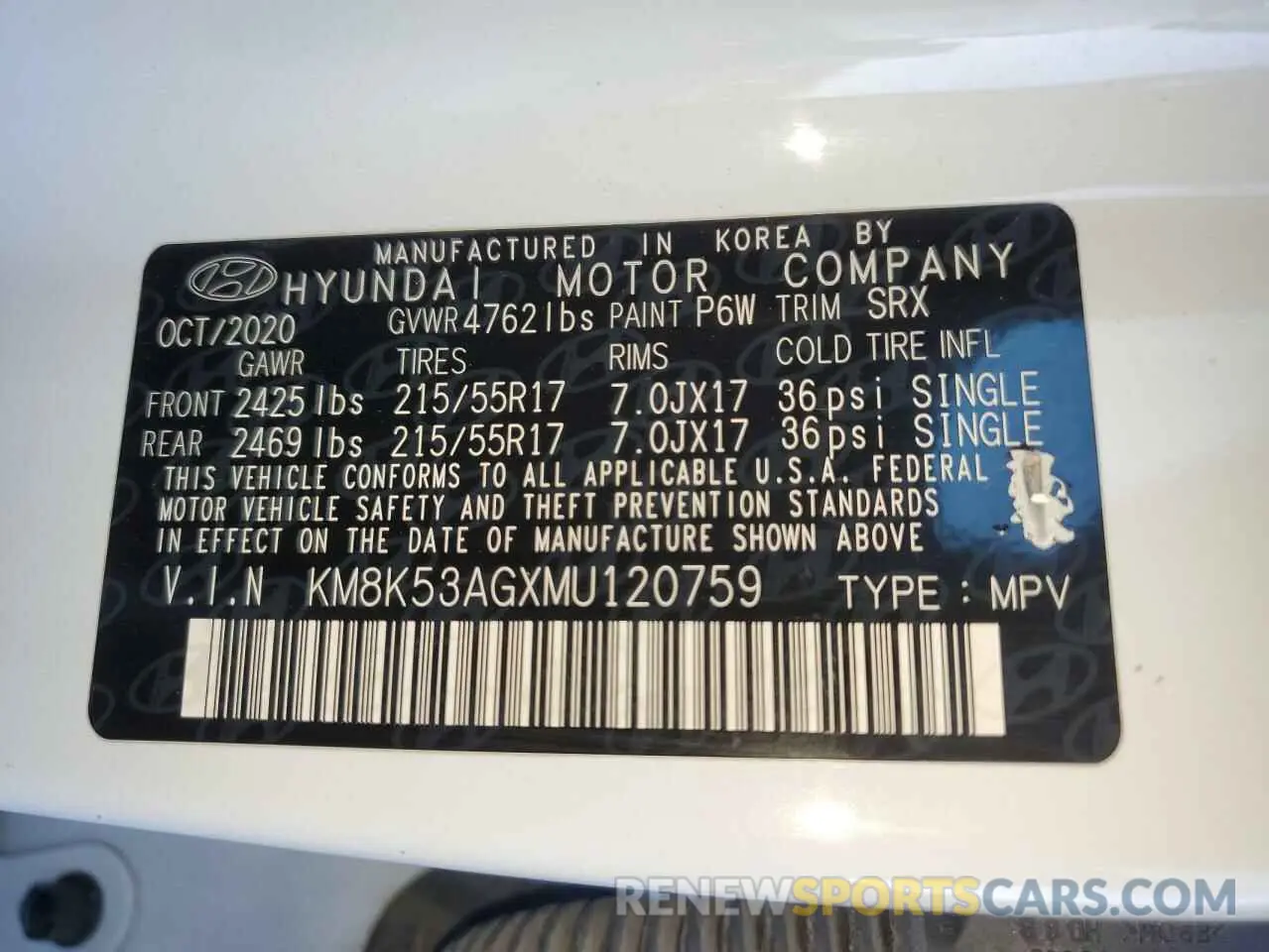 13 Photograph of a damaged car KM8K53AGXMU120759 HYUNDAI KONA 2021