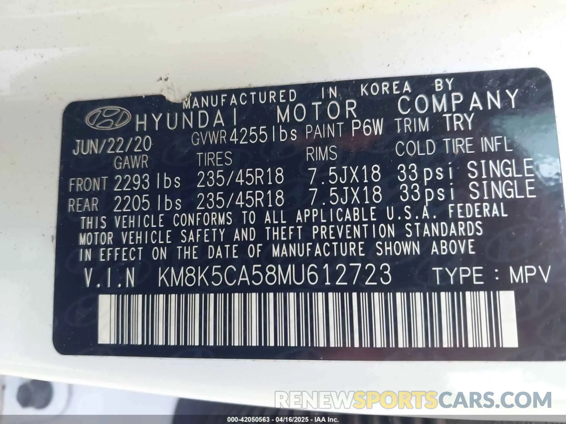 9 Photograph of a damaged car KM8K5CA58MU612723 HYUNDAI KONA 2021