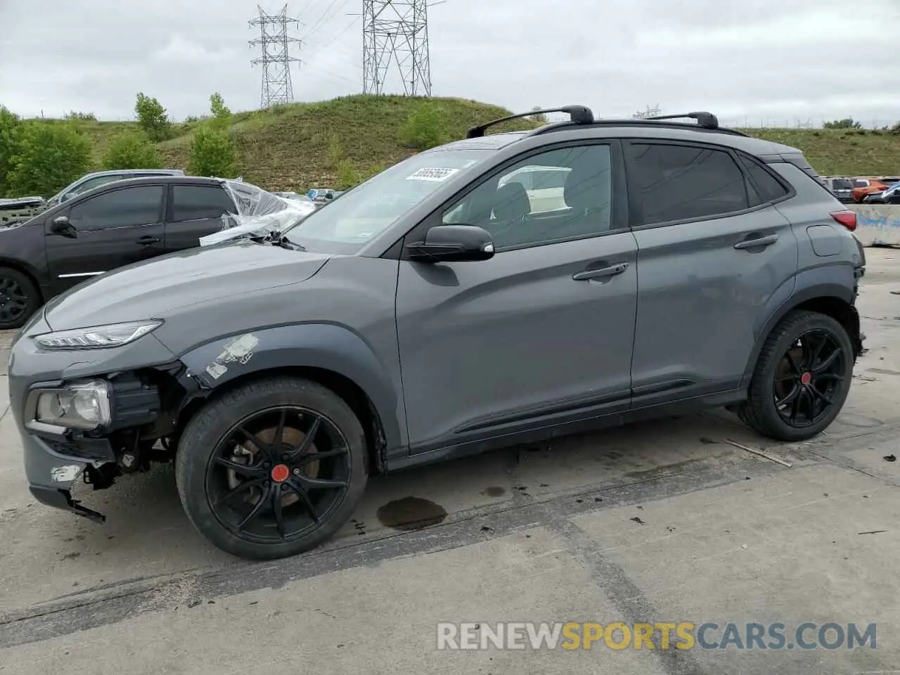 1 Photograph of a damaged car KM8K6CA5XMU675836 HYUNDAI KONA 2021