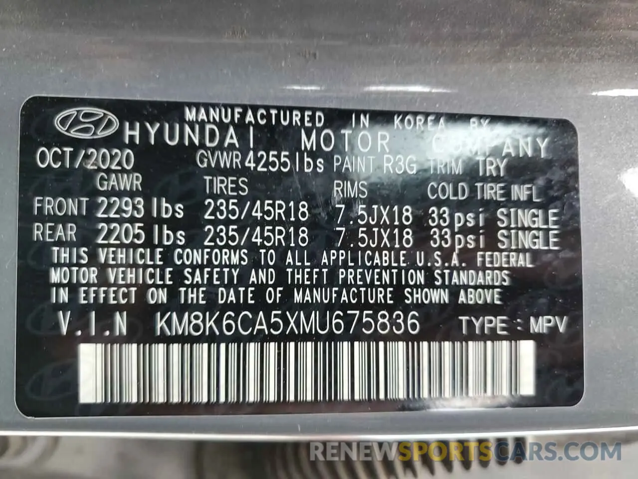 14 Photograph of a damaged car KM8K6CA5XMU675836 HYUNDAI KONA 2021