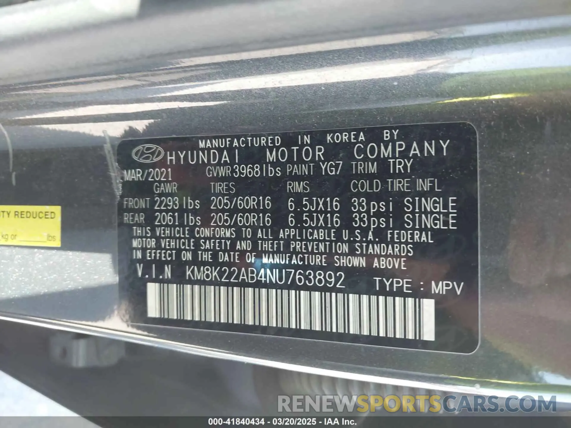 9 Photograph of a damaged car KM8K22AB4NU763892 HYUNDAI KONA 2022