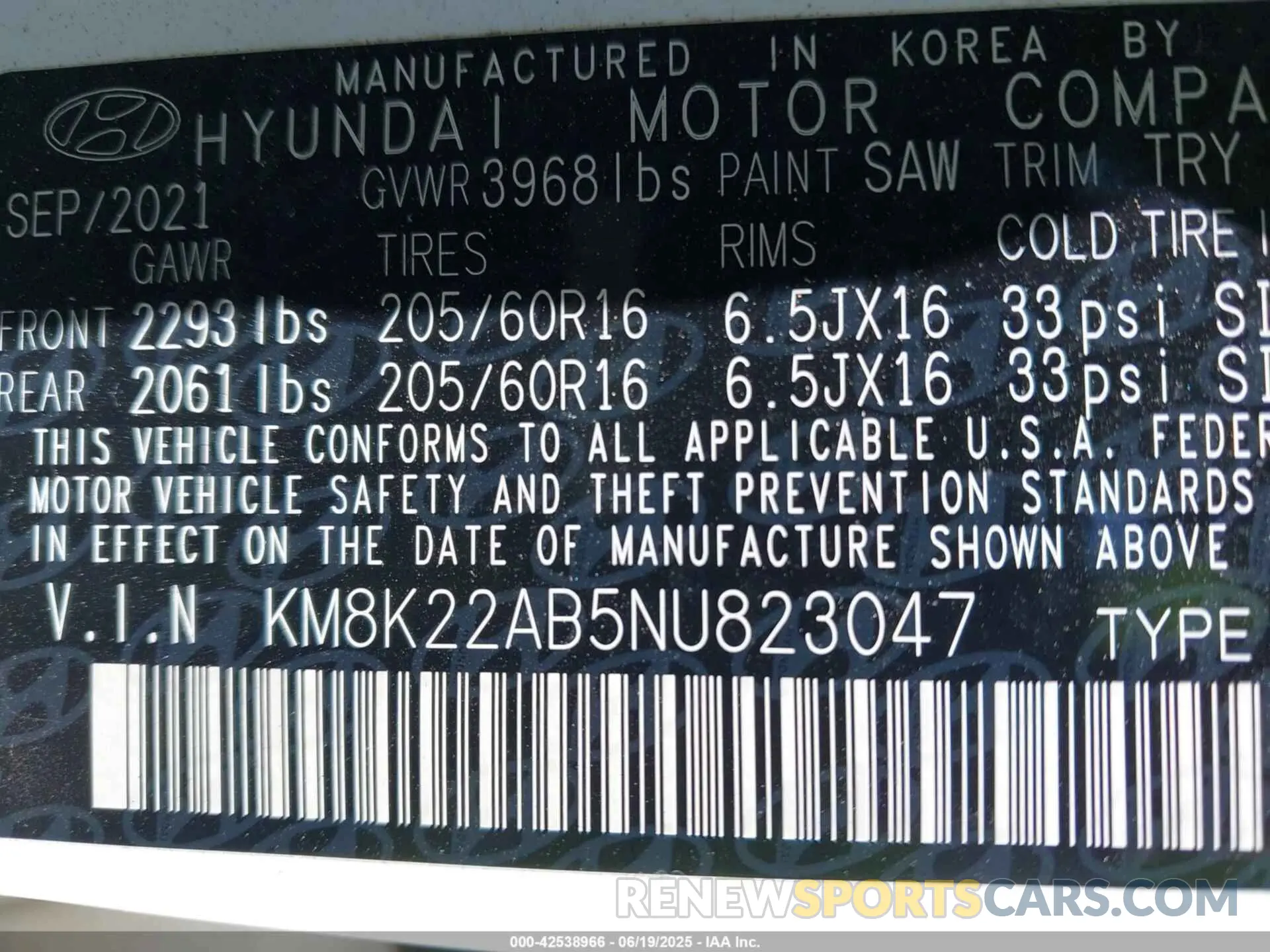 9 Photograph of a damaged car KM8K22AB5NU823047 HYUNDAI KONA 2022