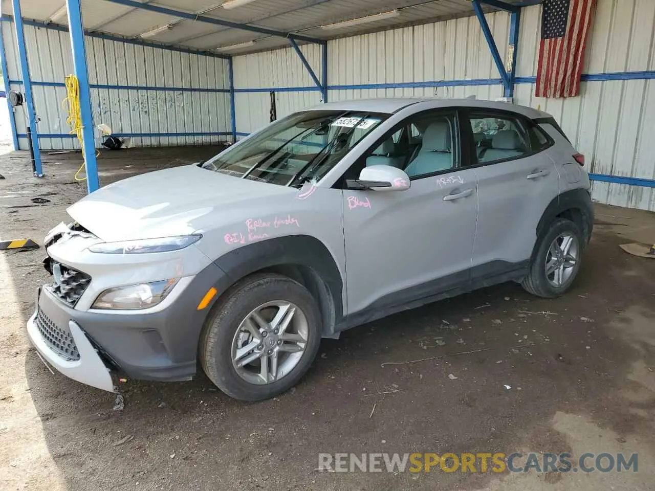 1 Photograph of a damaged car KM8K2CAB9NU908284 HYUNDAI KONA 2022