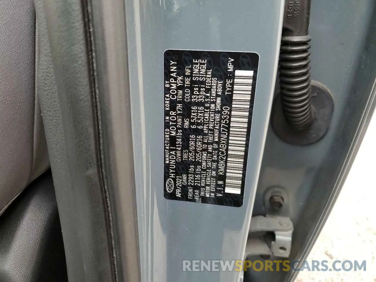 13 Photograph of a damaged car KM8K2CABXNU775390 HYUNDAI KONA 2022