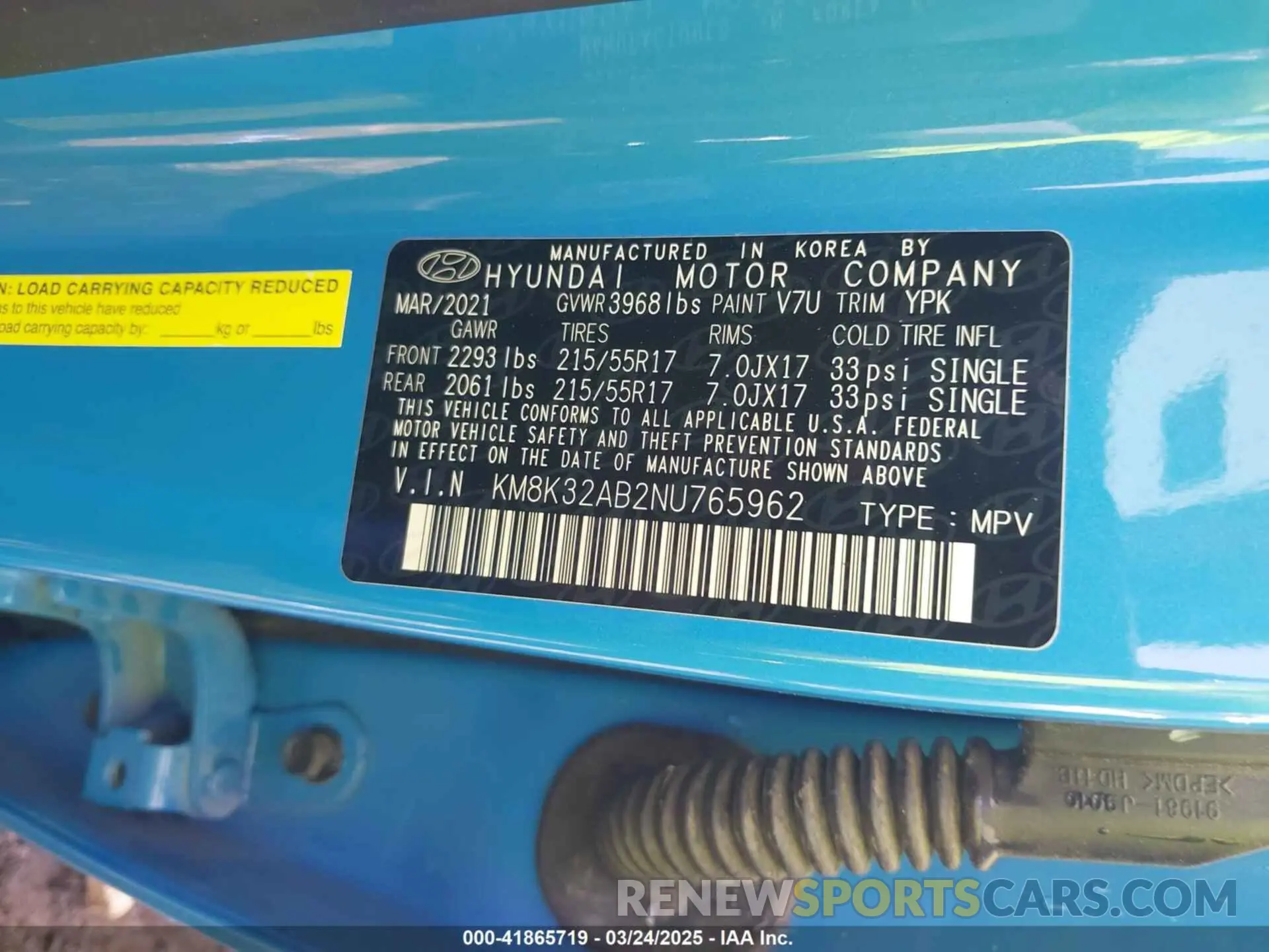 9 Photograph of a damaged car KM8K32AB2NU765962 HYUNDAI KONA 2022