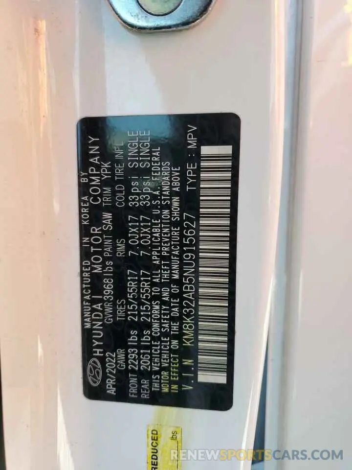 14 Photograph of a damaged car KM8K32AB5NU915627 HYUNDAI KONA 2022